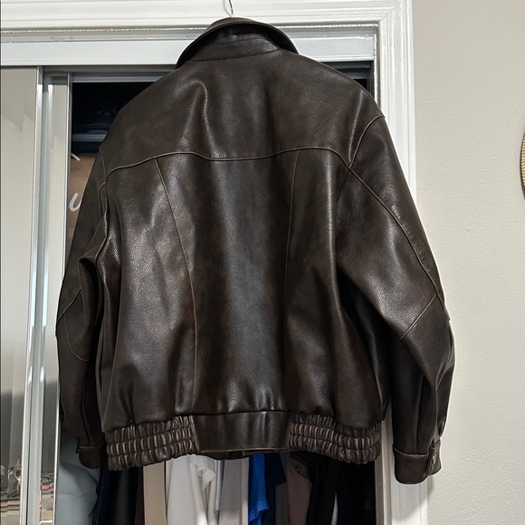 Pilcro Oversized Washed Faux Leather Jacket - Picture 3 of 6